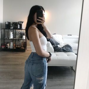 Ripped vintage high rise